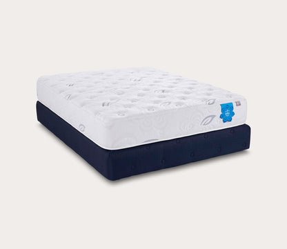 PranaSleep Asha Classic 3.0 Plush Mattress - silo angle view on standard foundation