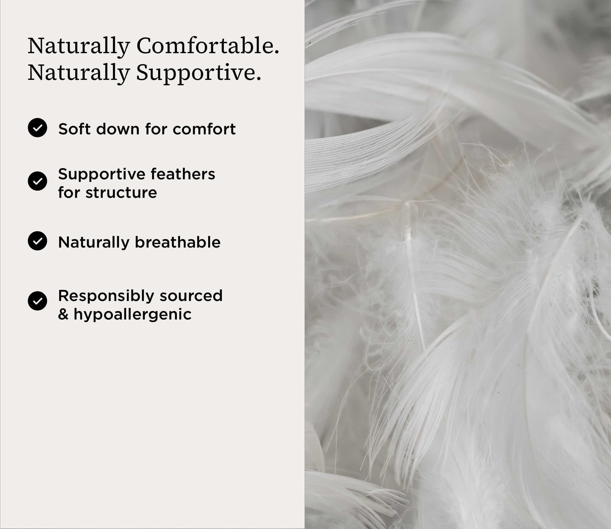 PranaSleep Halo Down Pillow by PranaSleep describing support and comfort features.