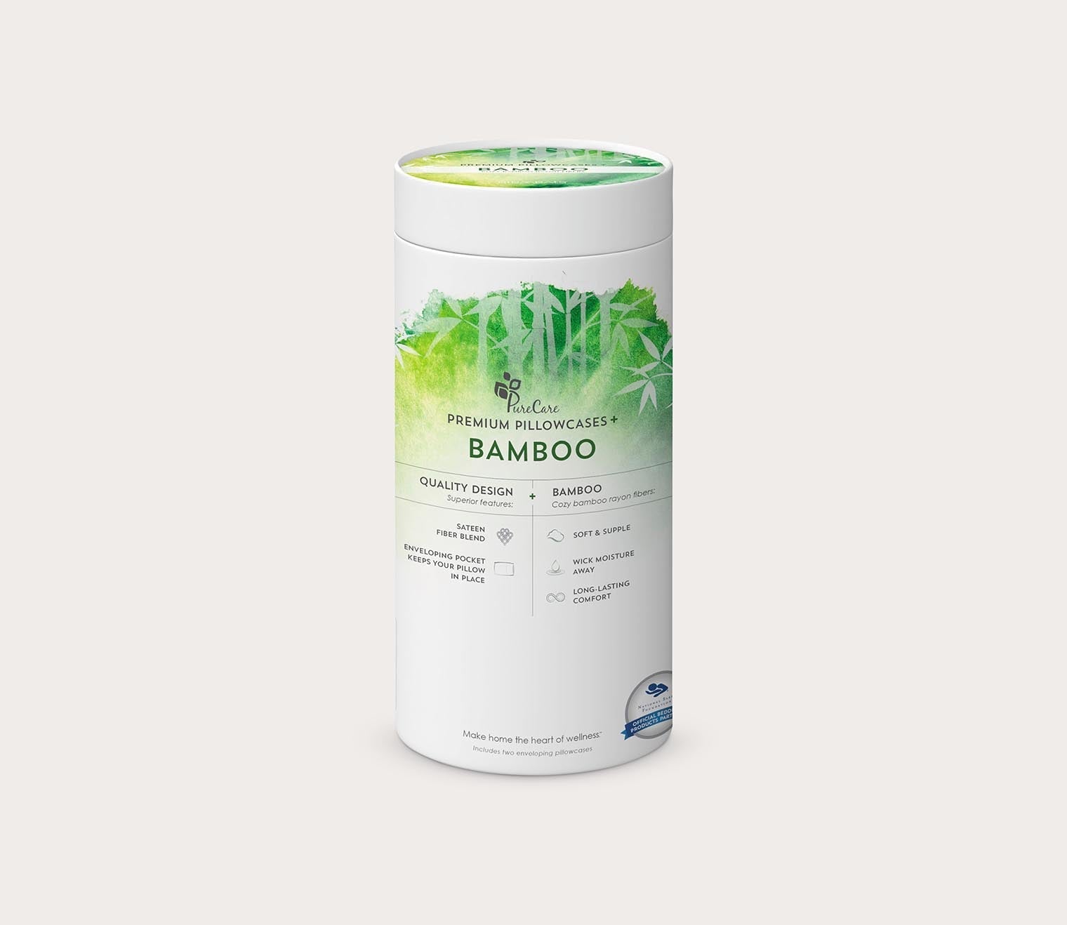 Premium Bamboo Sheet Set by PureCare, packaging