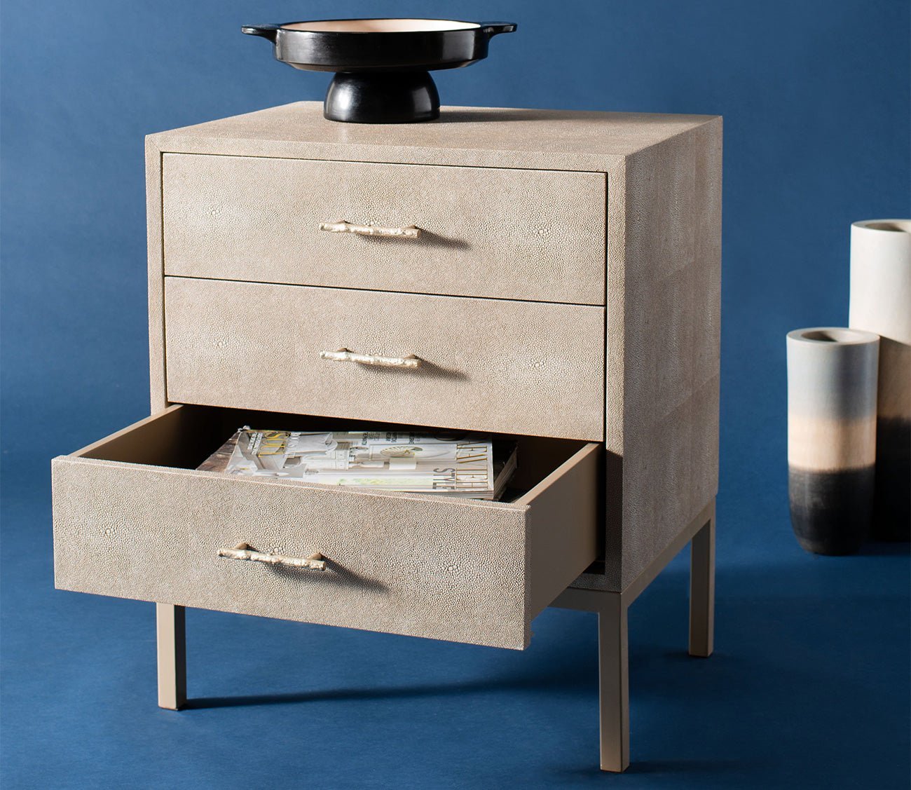 Safavieh Camden Faux Shagreen Nightstand by Safavieh