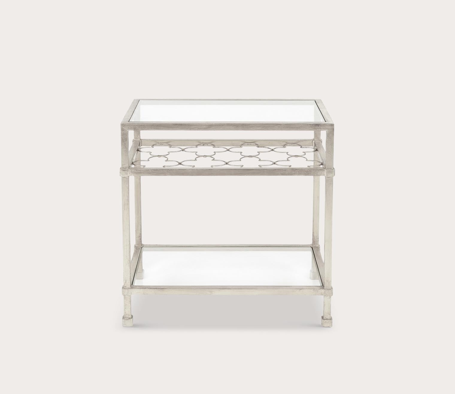 Safavieh Hanzel Rectangular Silver Leaf Glass Side Table by Safavieh