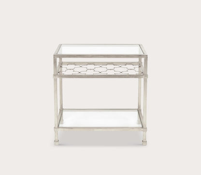 Safavieh Hanzel Rectangular Silver Leaf Glass Side Table by Safavieh