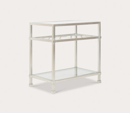 Safavieh Hanzel Rectangular Silver Leaf Glass Side Table by Safavieh