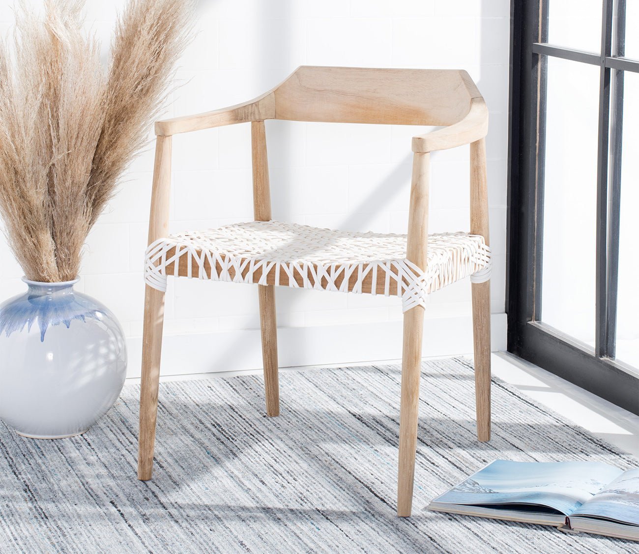 Safavieh Munro Leather Woven Accent Chair by Safavieh