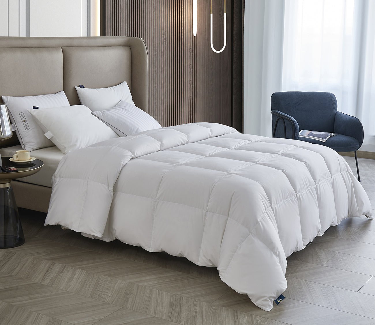 Serta All Season Polyester and Cotton Blend Goose Down Fiber Comforter by Serta