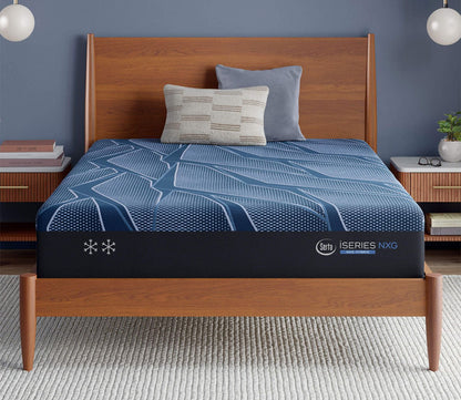 Serta iSeries NXG 1500 Hybrid Firm Mattress in a bedroom setting
