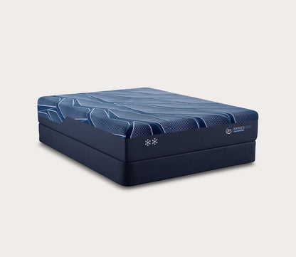 Serta iSeries NXG 2500 Hybrid Plush Mattress by Serta - silo on blue foundation