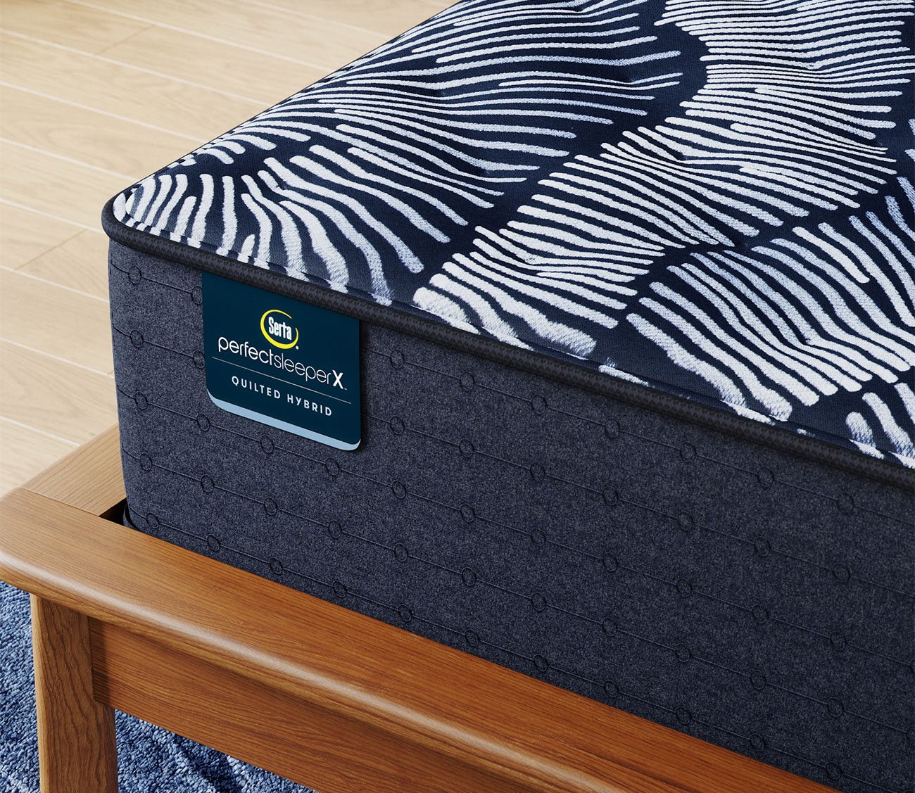 Close-up of Serta Perfect Sleeper Coral Shores Quilted Plush Hybrid Mattress by Serta