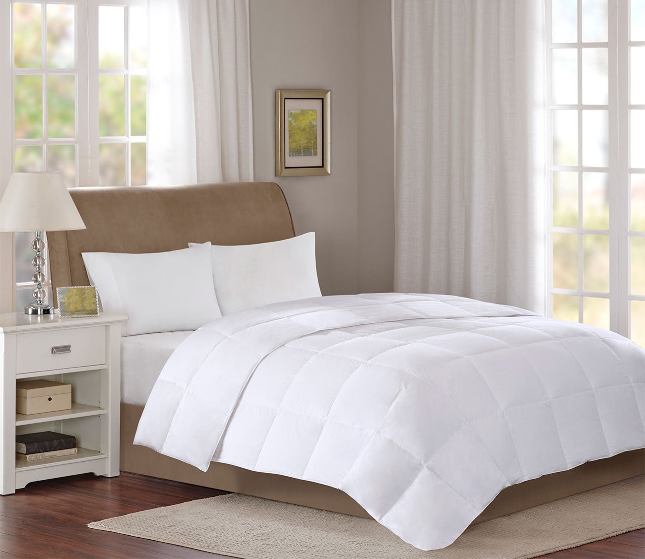Sleep Philosophy Level 1 Cotton Sateen Down Comforter with 3M Scotchgard