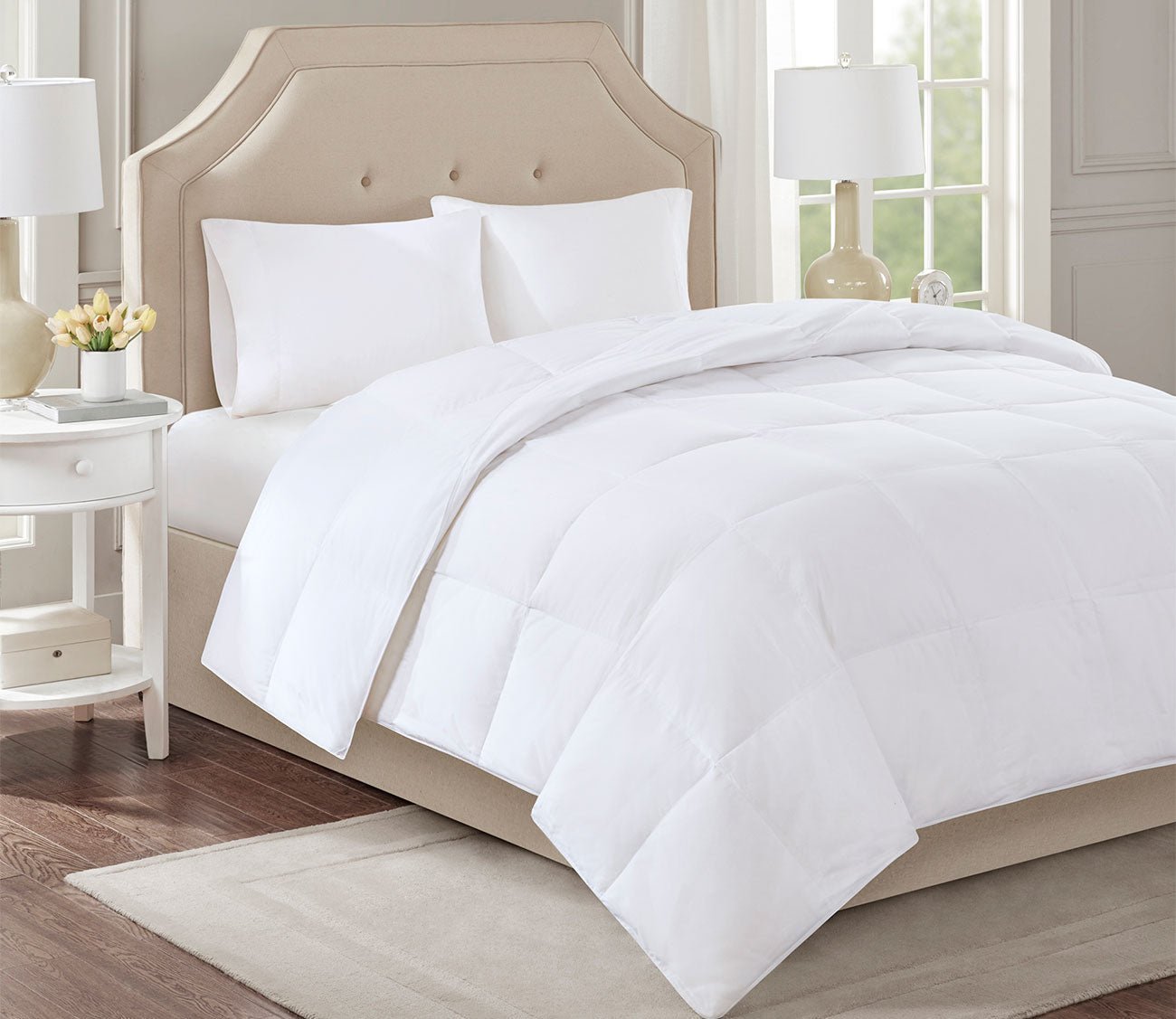 Sleep Philosophy Level 2 Cotton Sateen Down Comforter with 3M Scotchgard