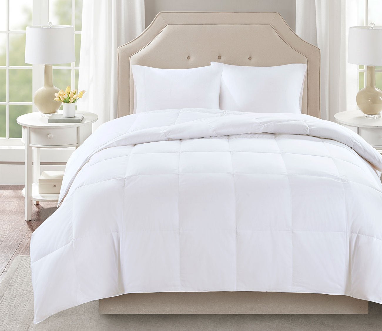 Sleep Philosophy Level 2 Cotton Sateen Down Comforter with 3M Scotchgard by Sleep Philosophy