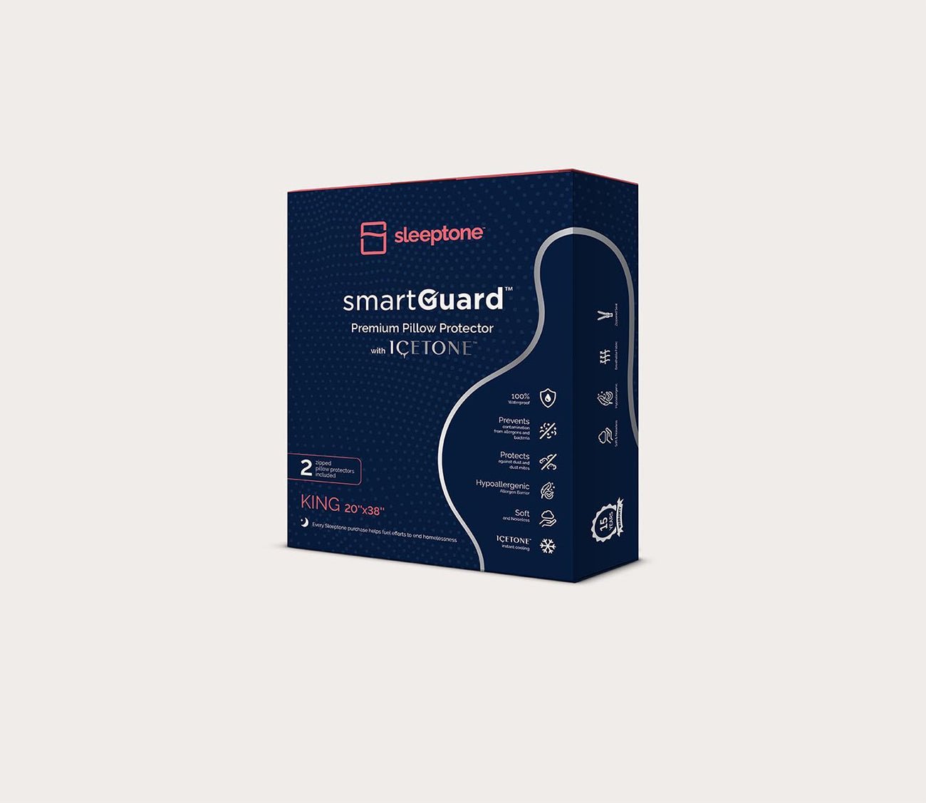 Sleeptone SmartGuard Pillow Protector Set of 2 by Sleeptone