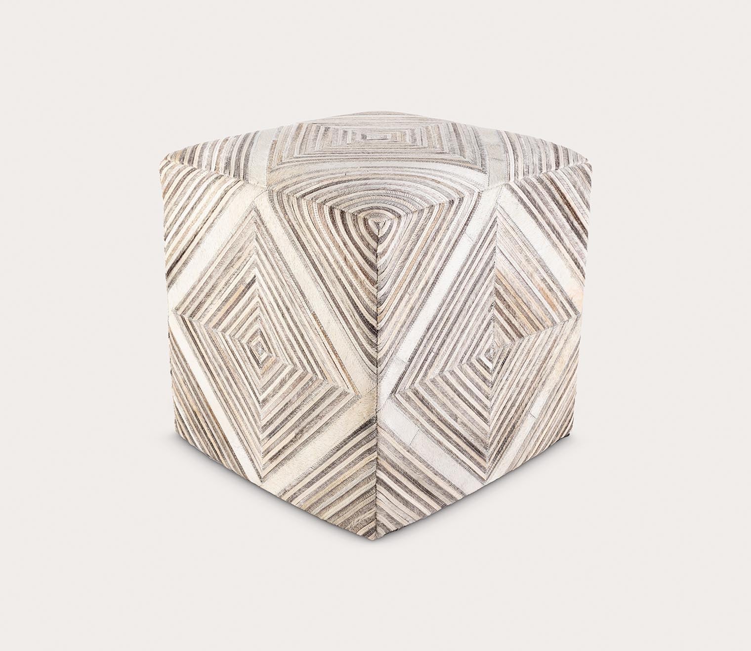 Surya Zander Leather Ottoman by Surya