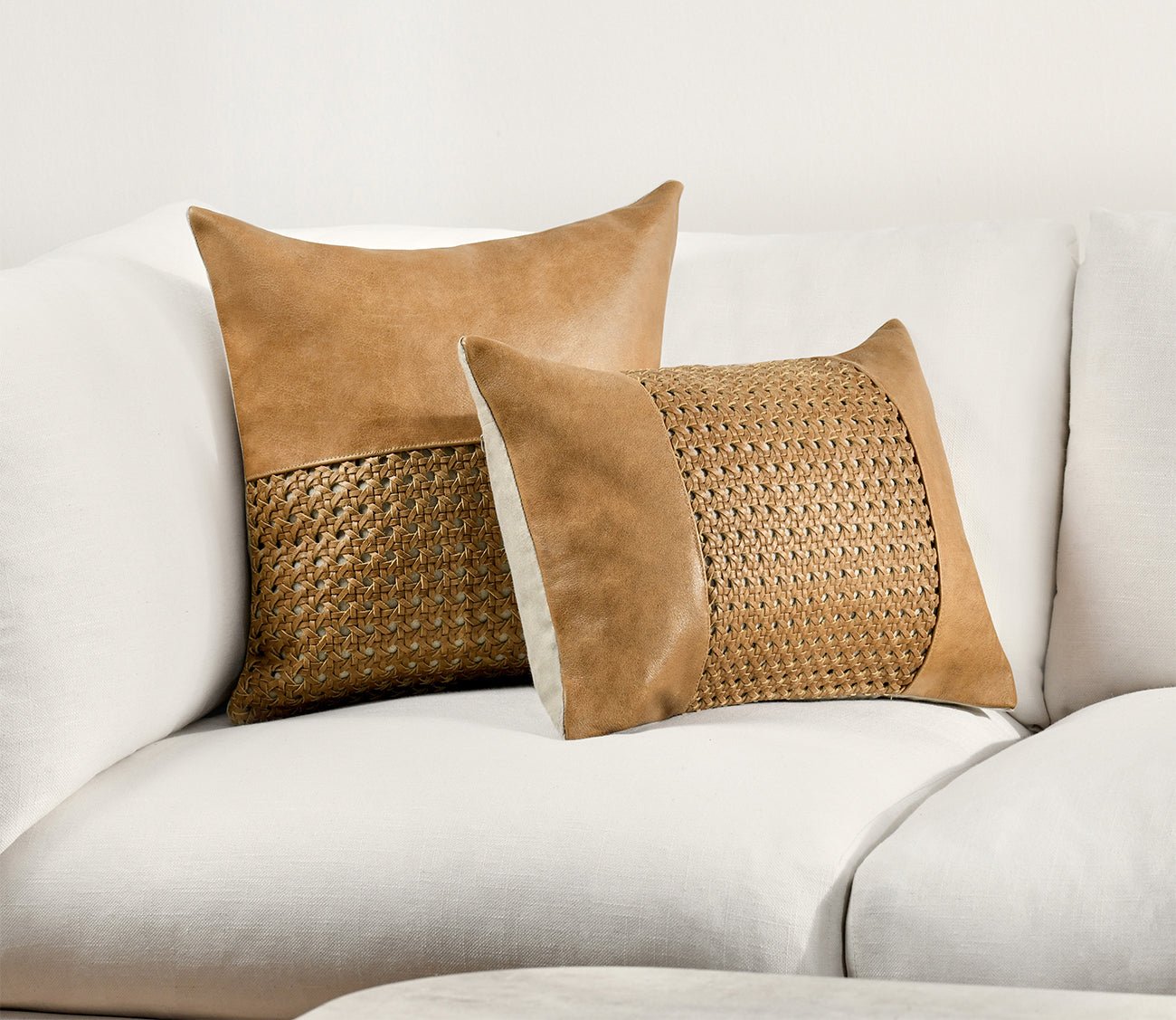 Villa by Classic Home Toscano Leather Chestnut Brown Throw Pillow
