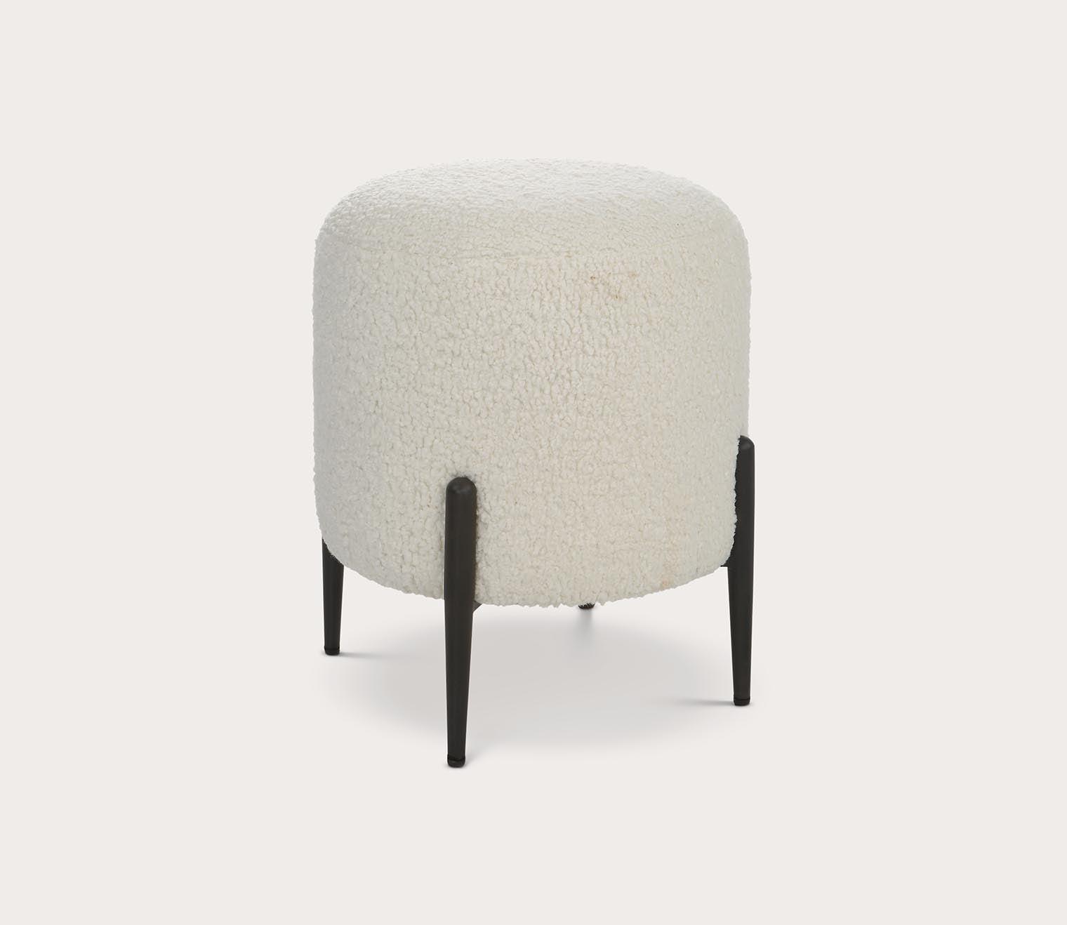 Uttermost Arles White Faux Shearling Ottoman by Uttermost