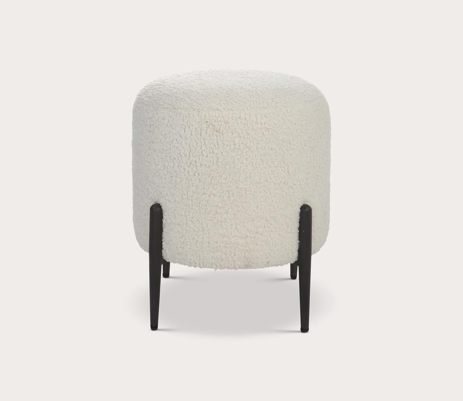 Uttermost Arles White Faux Shearling Ottoman by Uttermost