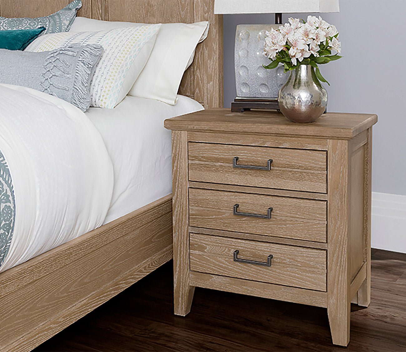 Vaughan Bassett Passageways Deep Sand 3 - Drawer Nightstand by Vaughan Bassett