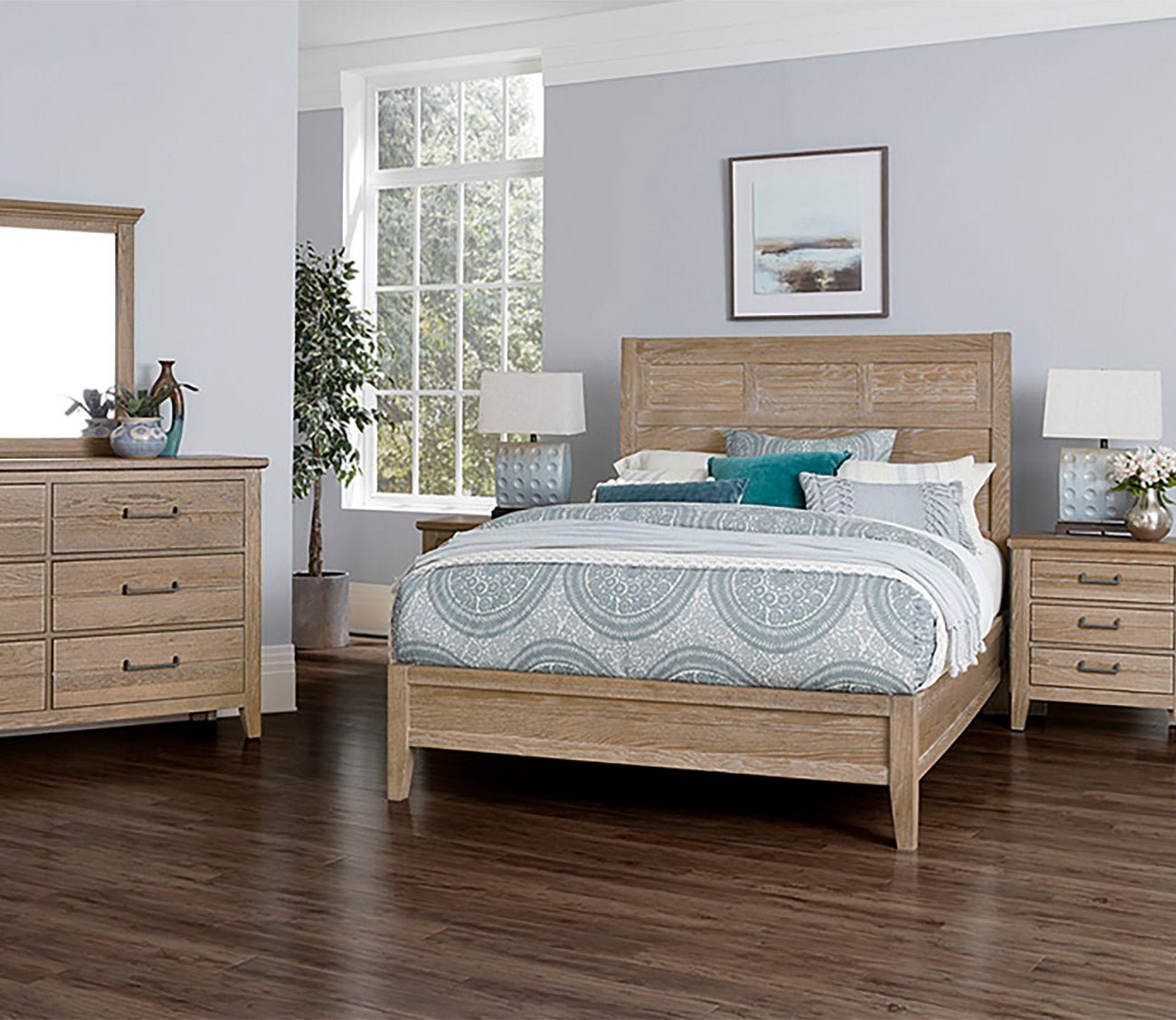 Vaughan Bassett Passageways Deep Sand Louvered Low Profile Bed