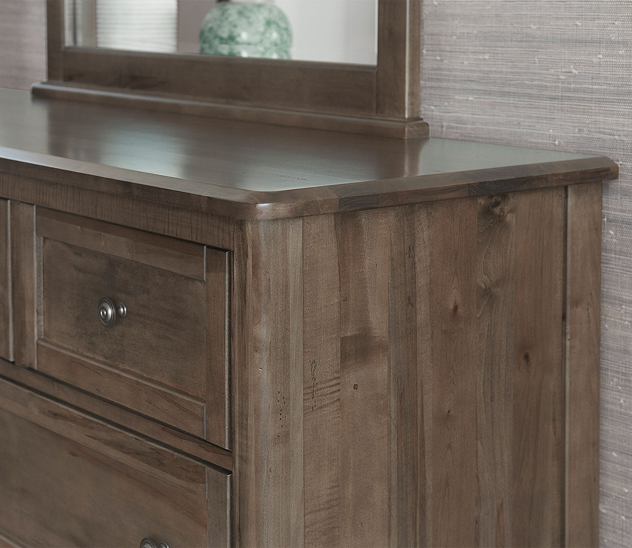 Close-up of Vaughan Bassett Woodbridge 7 - Drawer Dresser in dark cashmere