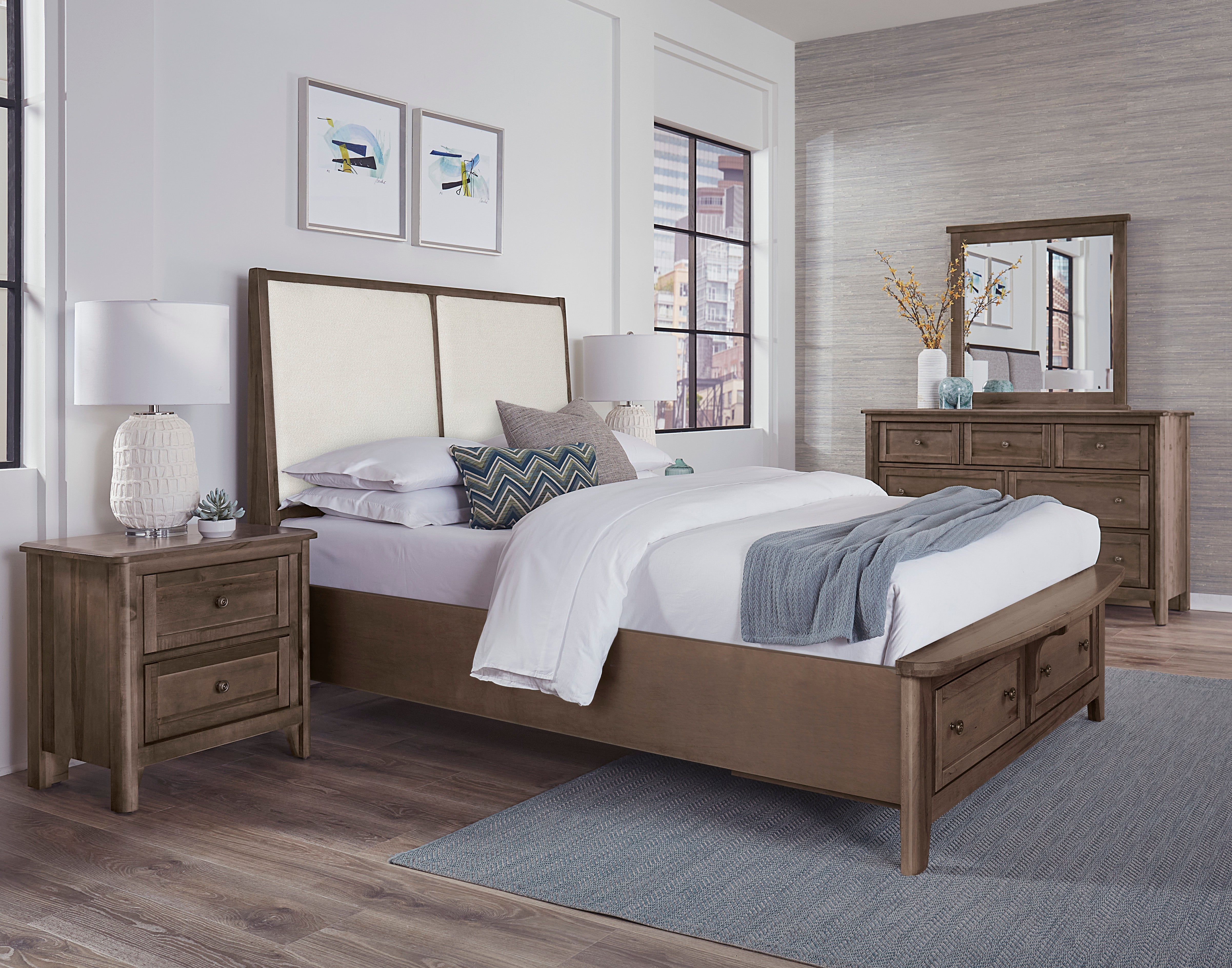 Vaughan Bassett Woodbridge Upholstered Panel Storage Bed