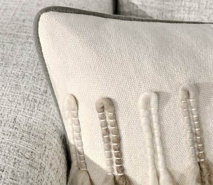 Villa by Classic Home Ambrose Ivory Taupe Throw Pillow by Villa by Classic Home
