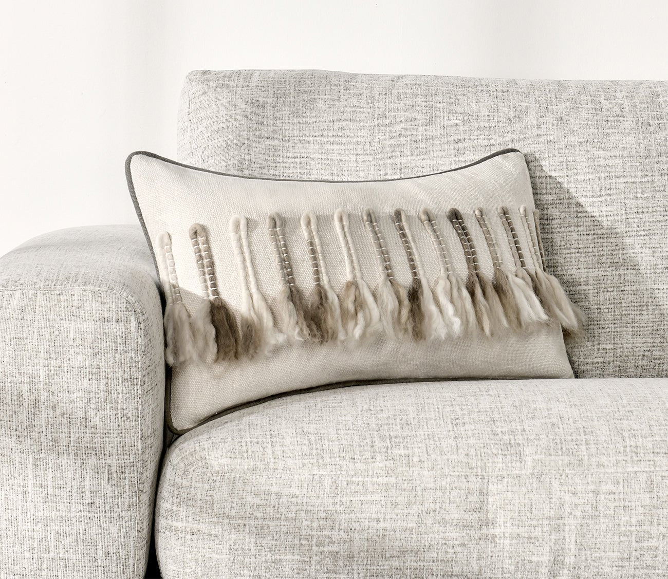 Ambrose Ivory Taupe Throw Pillow