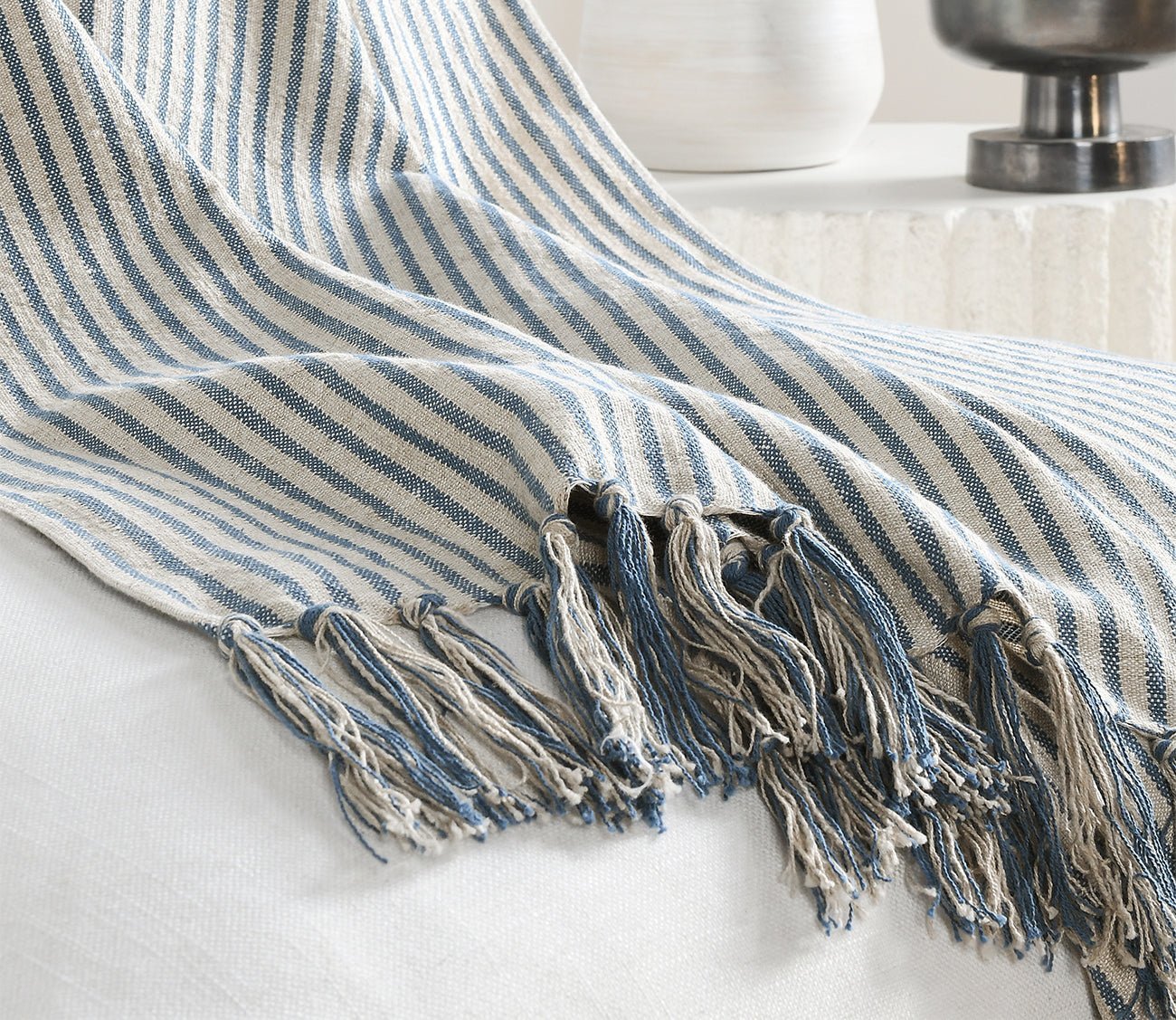 Villa by Classic Home Balboa Blue Natural Throw Blanket by Villa by Classic Home