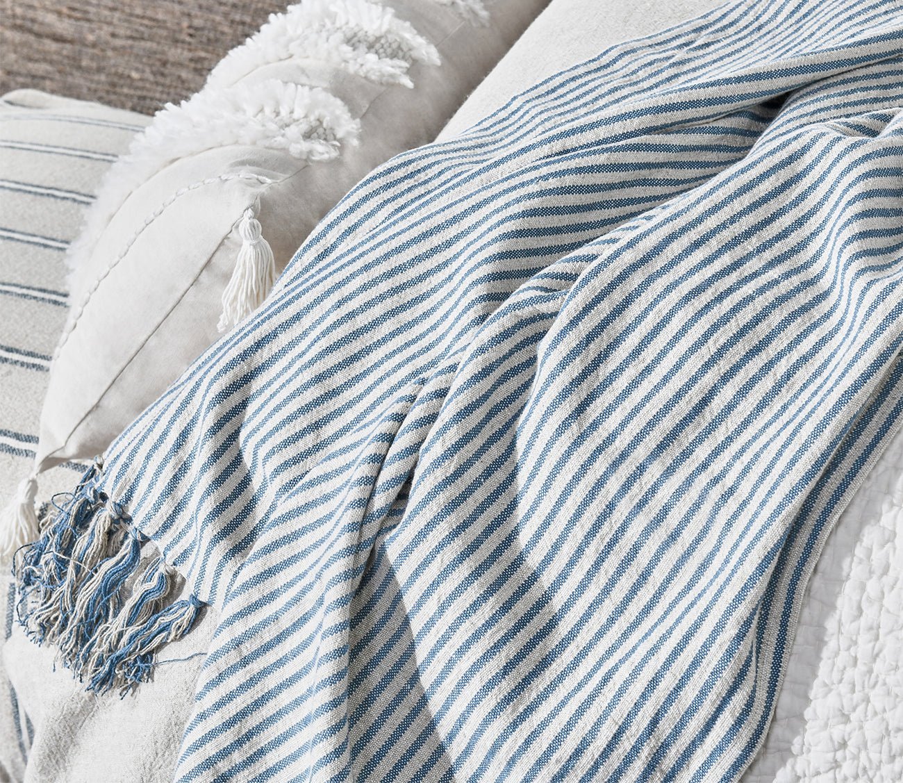 Villa by Classic Home Balboa Blue Natural Throw Blanket by Villa by Classic Home