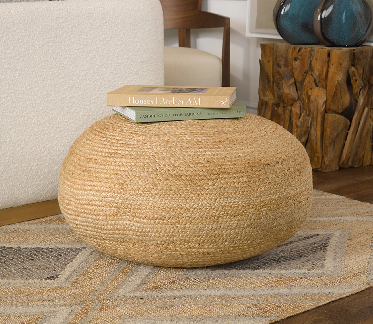 Villa by Classic Home Braga Jute Natural Pouf by Villa by Classic Home
