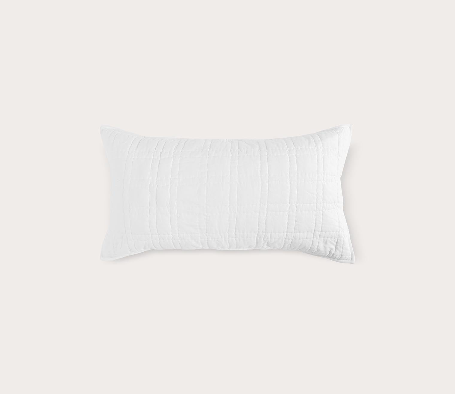 Villa by Classic Home Carly White Cotton Quilted Pillow Sham with SILVADUR Tech by Villa by Classic Home