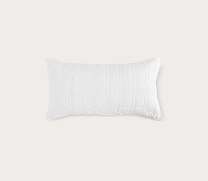 Villa by Classic Home Carly White Cotton Quilted Pillow Sham with SILVADUR Tech by Villa by Classic Home
