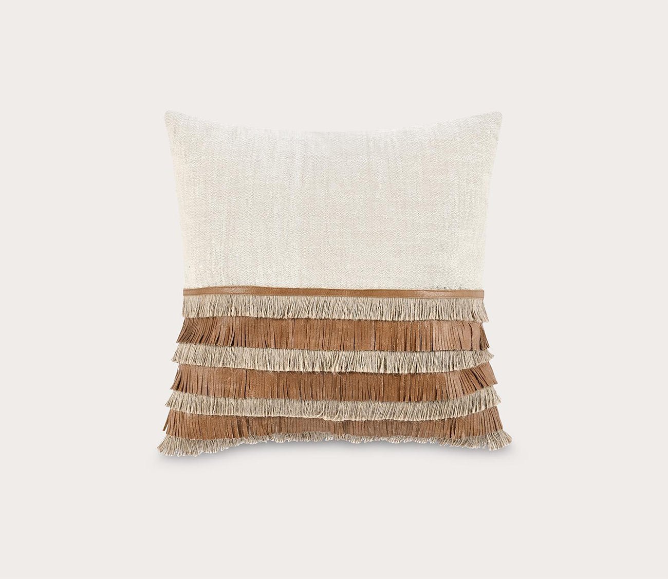 Villa by Classic Home Casa Leather Chestnut Natural Throw Pillow by Villa by Classic Home