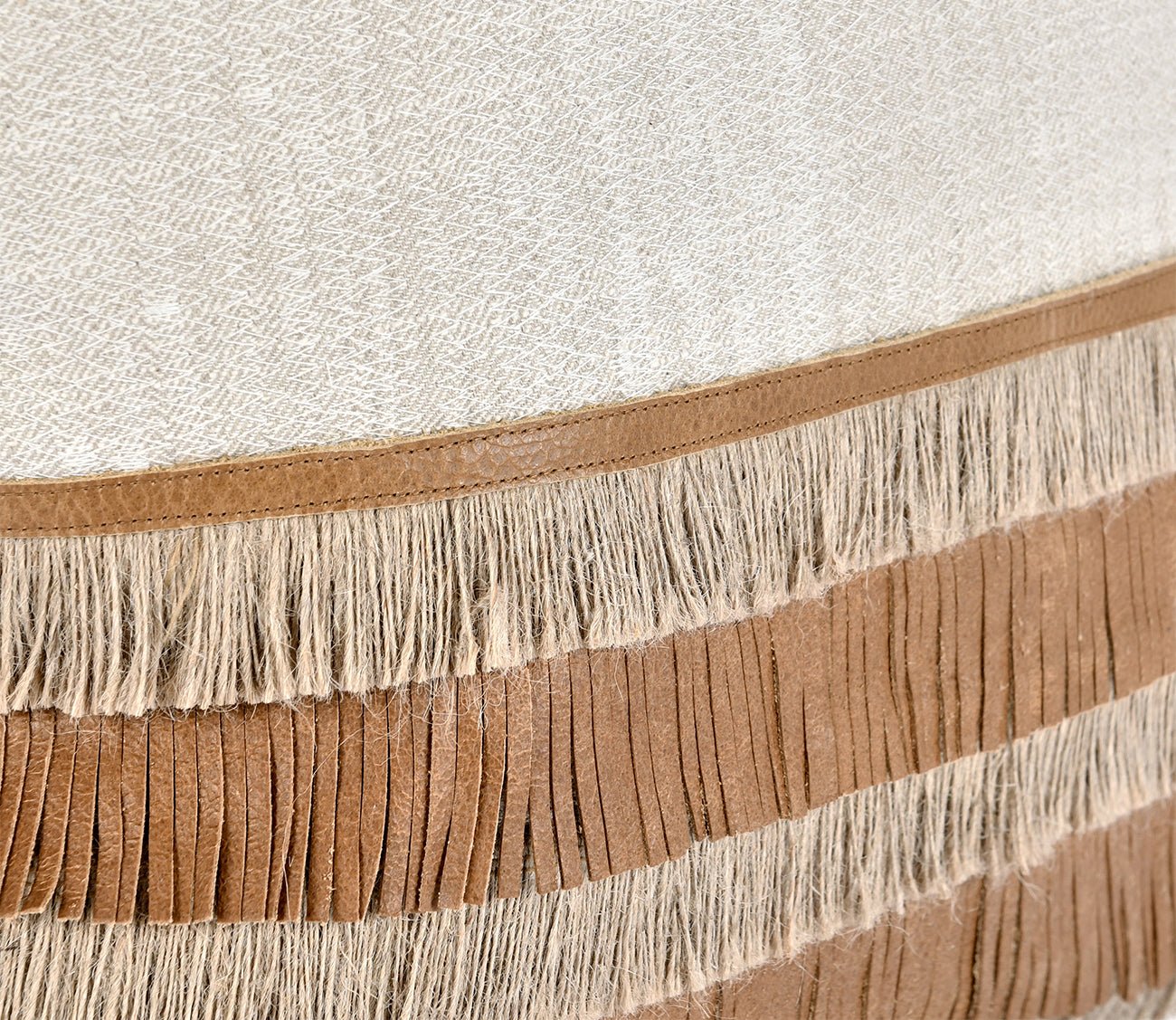 Villa by Classic Home Casa Leather Chestnut Natural Throw Pillow by Villa by Classic Home