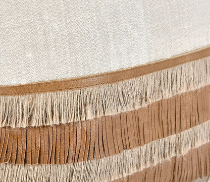 Villa by Classic Home Casa Leather Chestnut Natural Throw Pillow by Villa by Classic Home