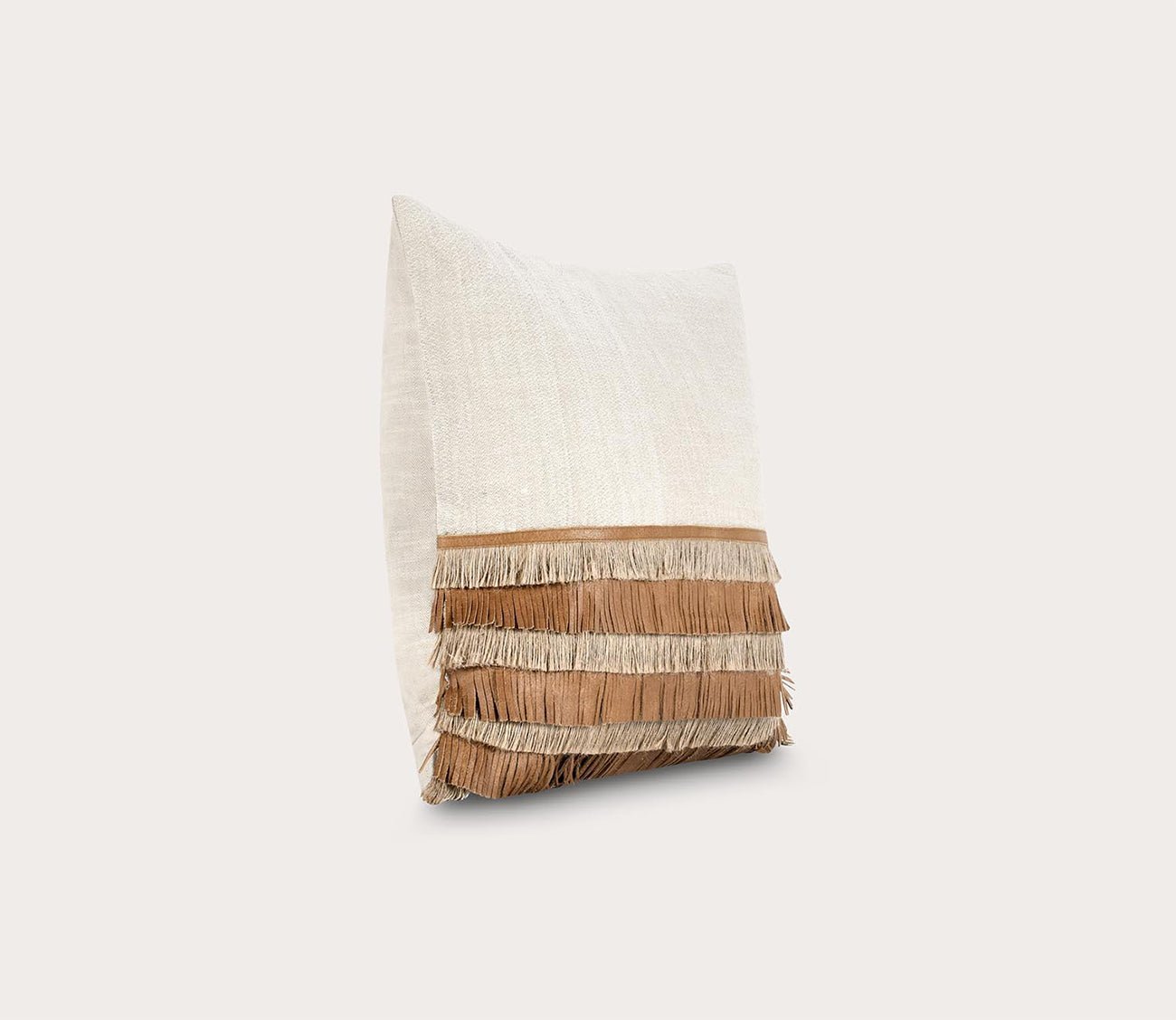Villa by Classic Home Casa Leather Chestnut Natural Throw Pillow by Villa by Classic Home