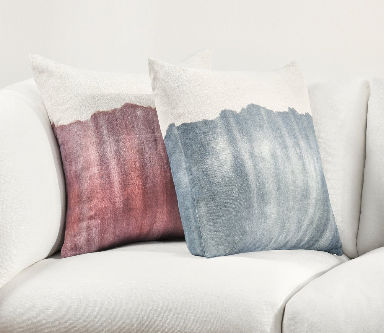 Cora Watercolor Linen Throw Pillow