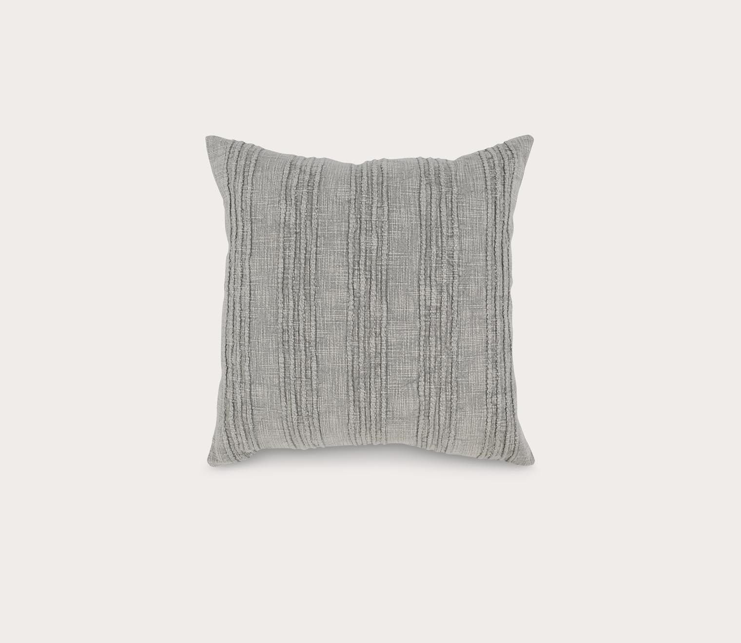 Gratitude Gray Woven Throw Pillow