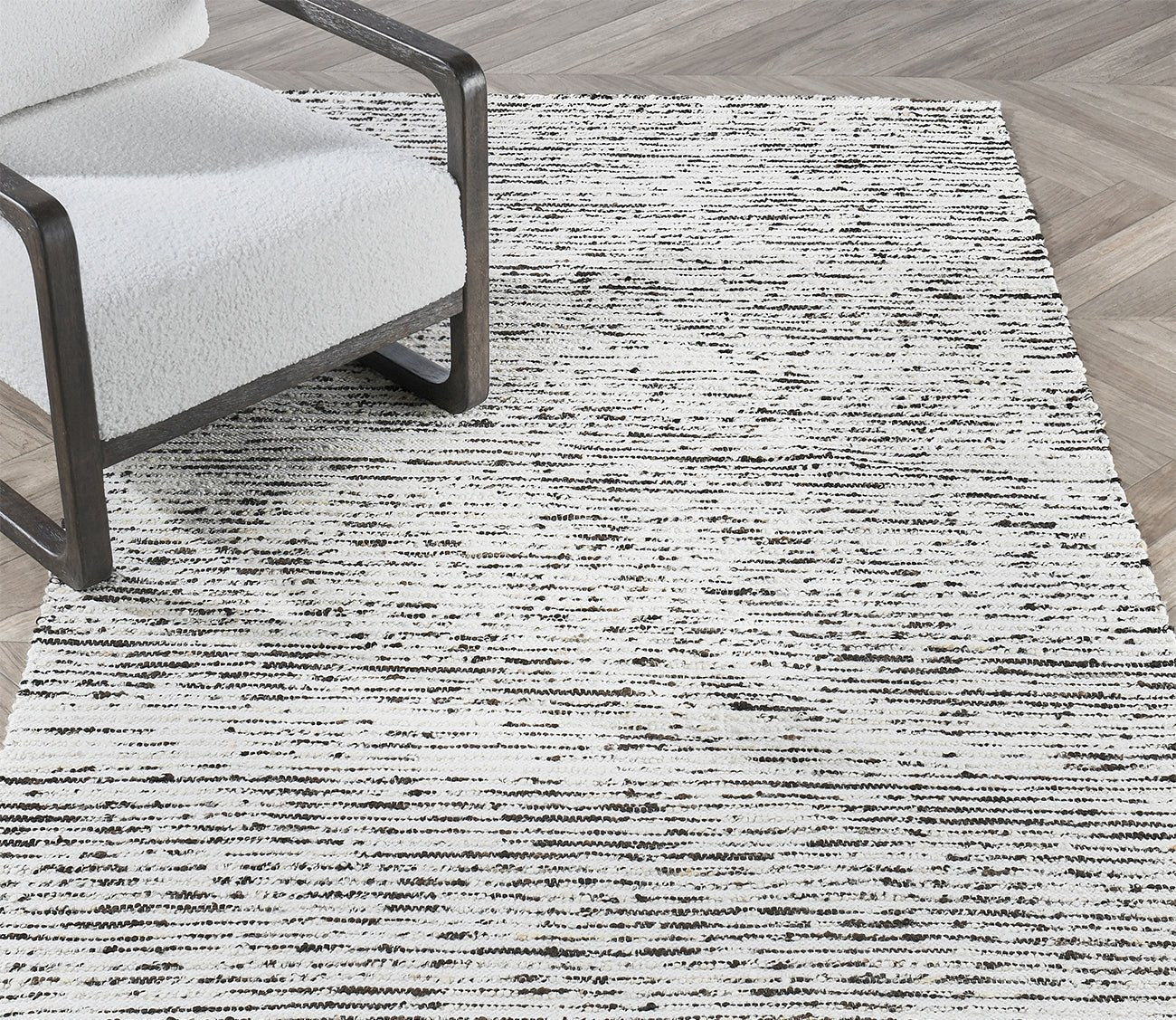 Villa by Classic Home Isa Stripe Ivory Black Area Rug by Villa by Classic Home