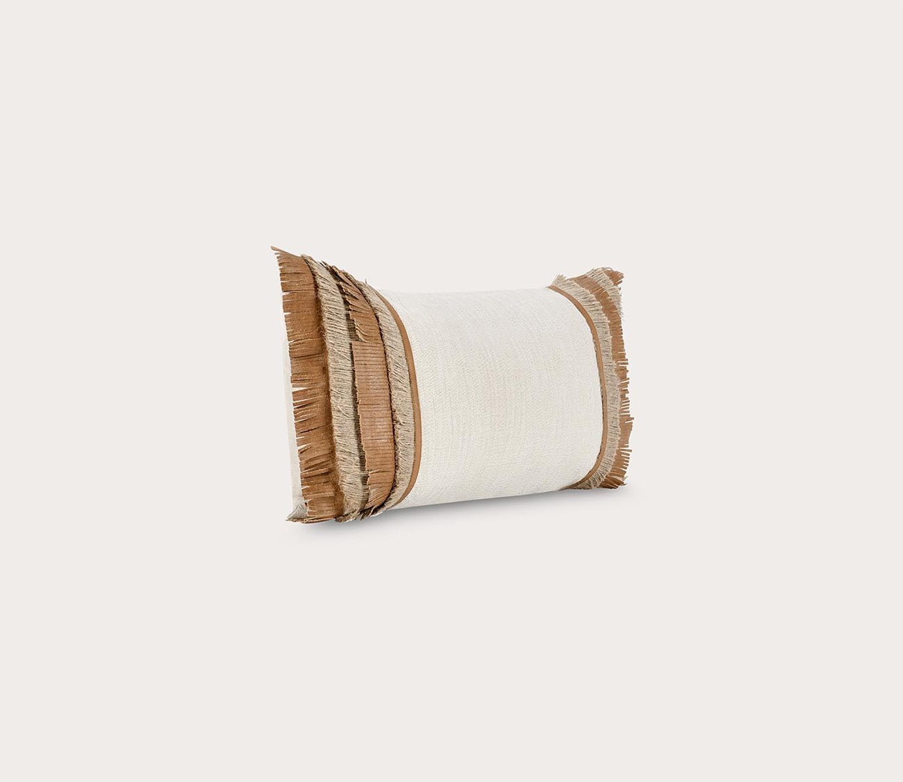 Villa by Classic Home Pottery Leather Chestnut Natural Throw Pillow by Villa by Classic Home