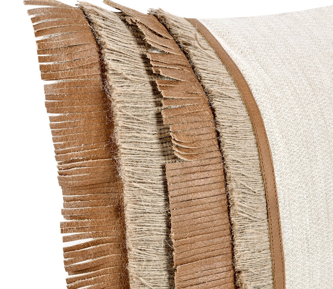 Villa by Classic Home Pottery Leather Chestnut Natural Throw Pillow by Villa by Classic Home