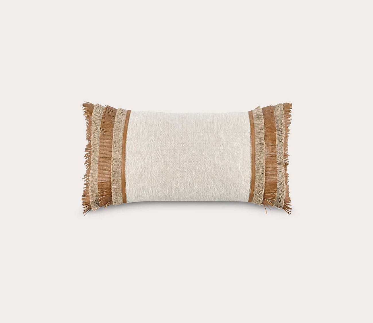 Villa by Classic Home Pottery Leather Chestnut Natural Throw Pillow by Villa by Classic Home