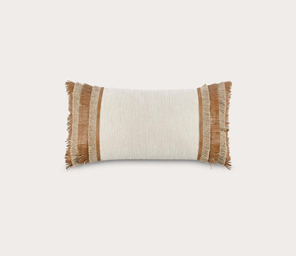 Villa by Classic Home Pottery Leather Chestnut Natural Throw Pillow by Villa by Classic Home