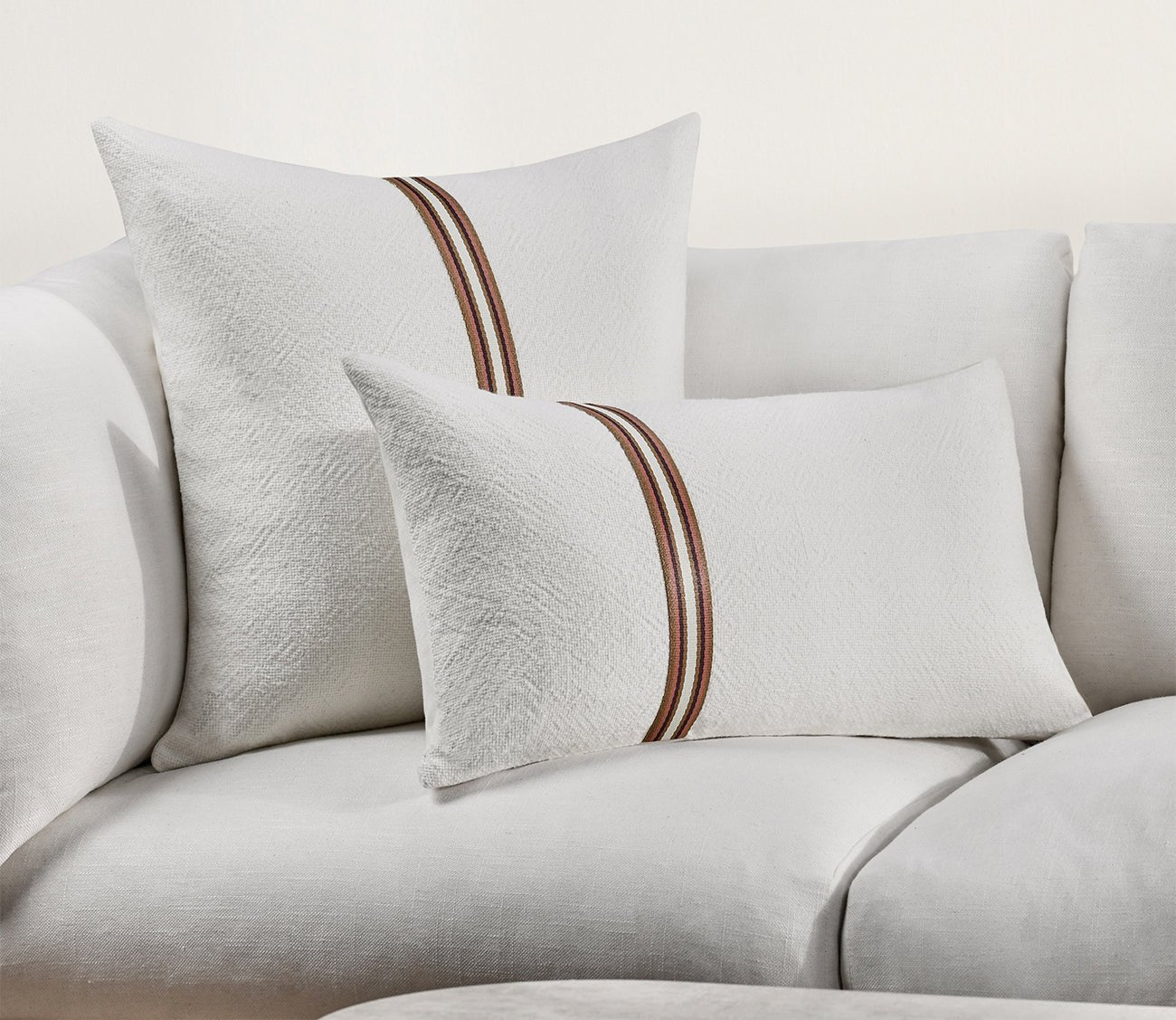 Villa by Classic Home Ralph Ivory Sangria Red Throw Pillow by Villa by Classic Home