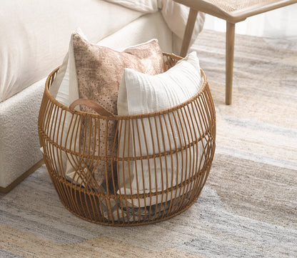 Villa by Classic Home Rattan Iron Basket by Villa by Classic Home