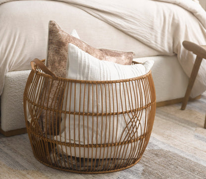 Villa by Classic Home Rattan Iron Basket by Villa by Classic Home