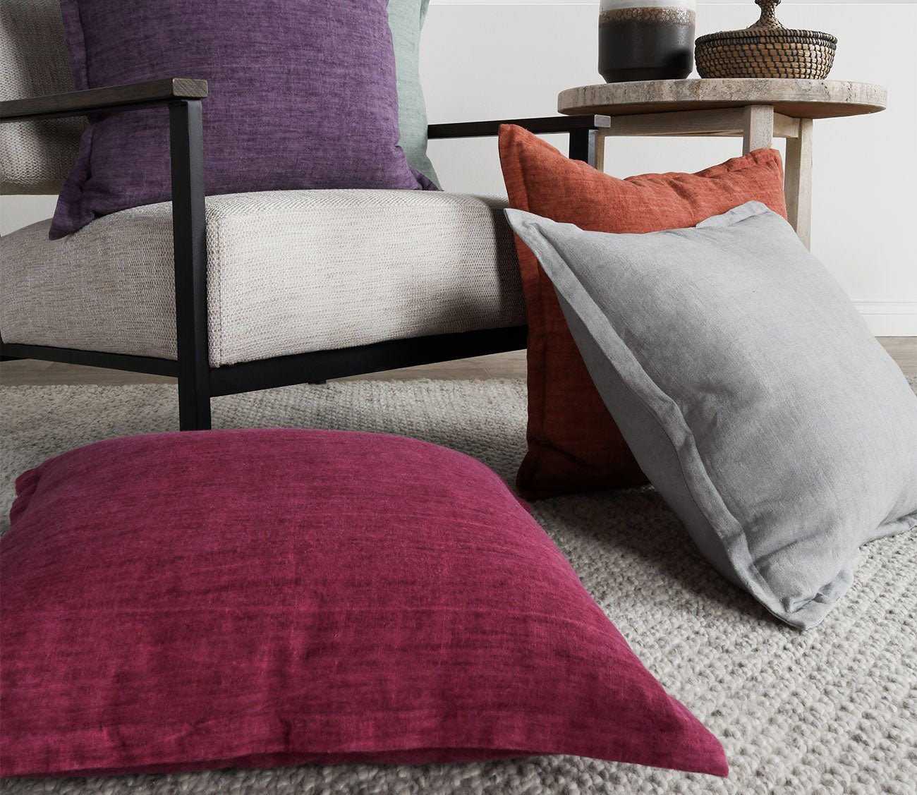 Solstice Flax Linen Throw Pillow