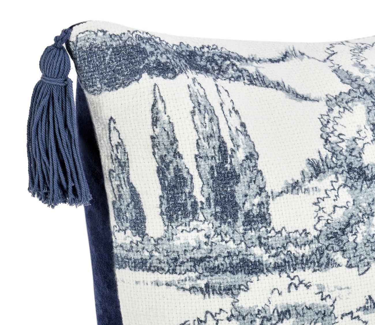 Villa by Classic Home Stonework Denim Blue Throw Pillow by Villa by Classic Home