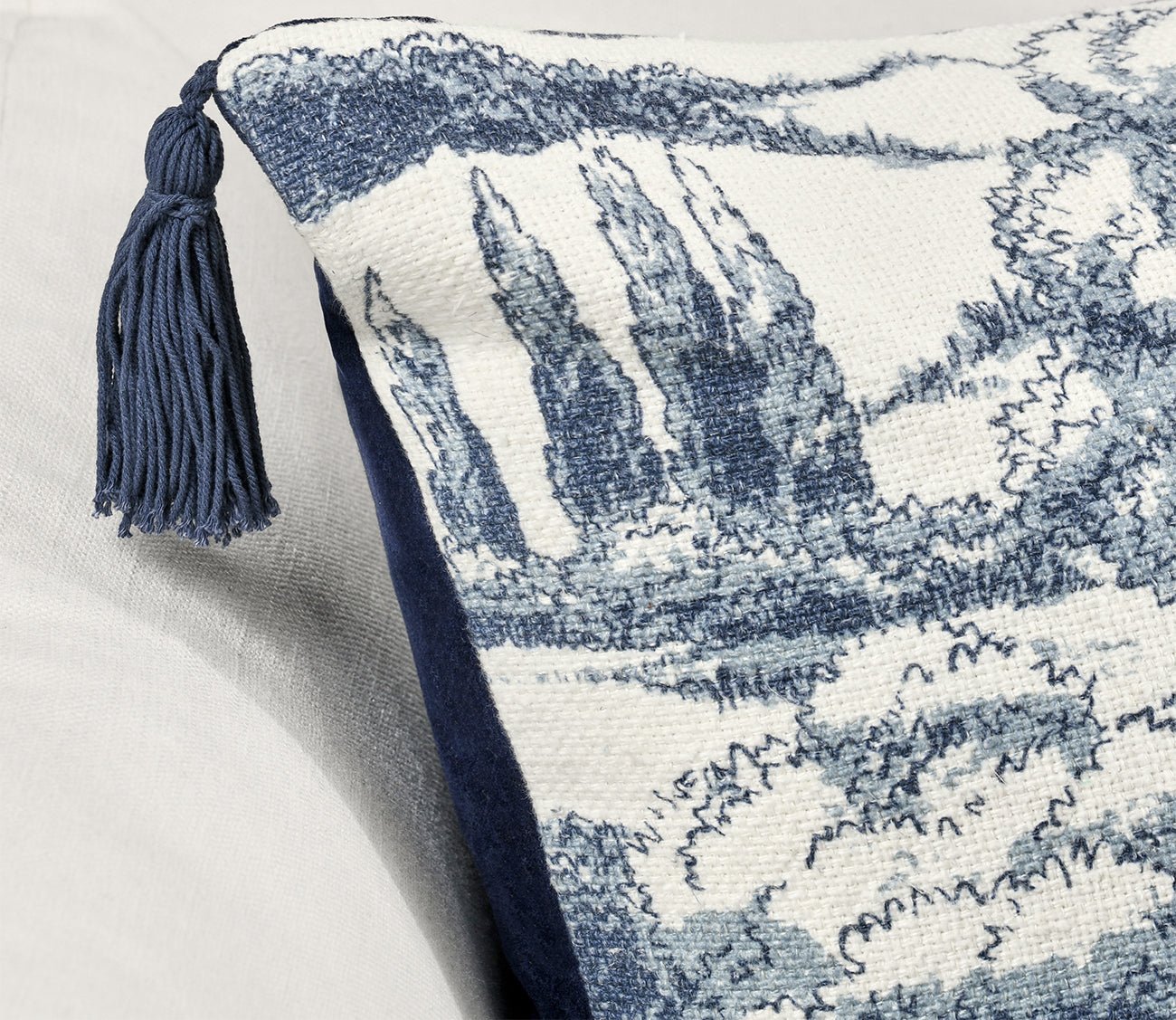 Villa by Classic Home Stonework Denim Blue Throw Pillow by Villa by Classic Home