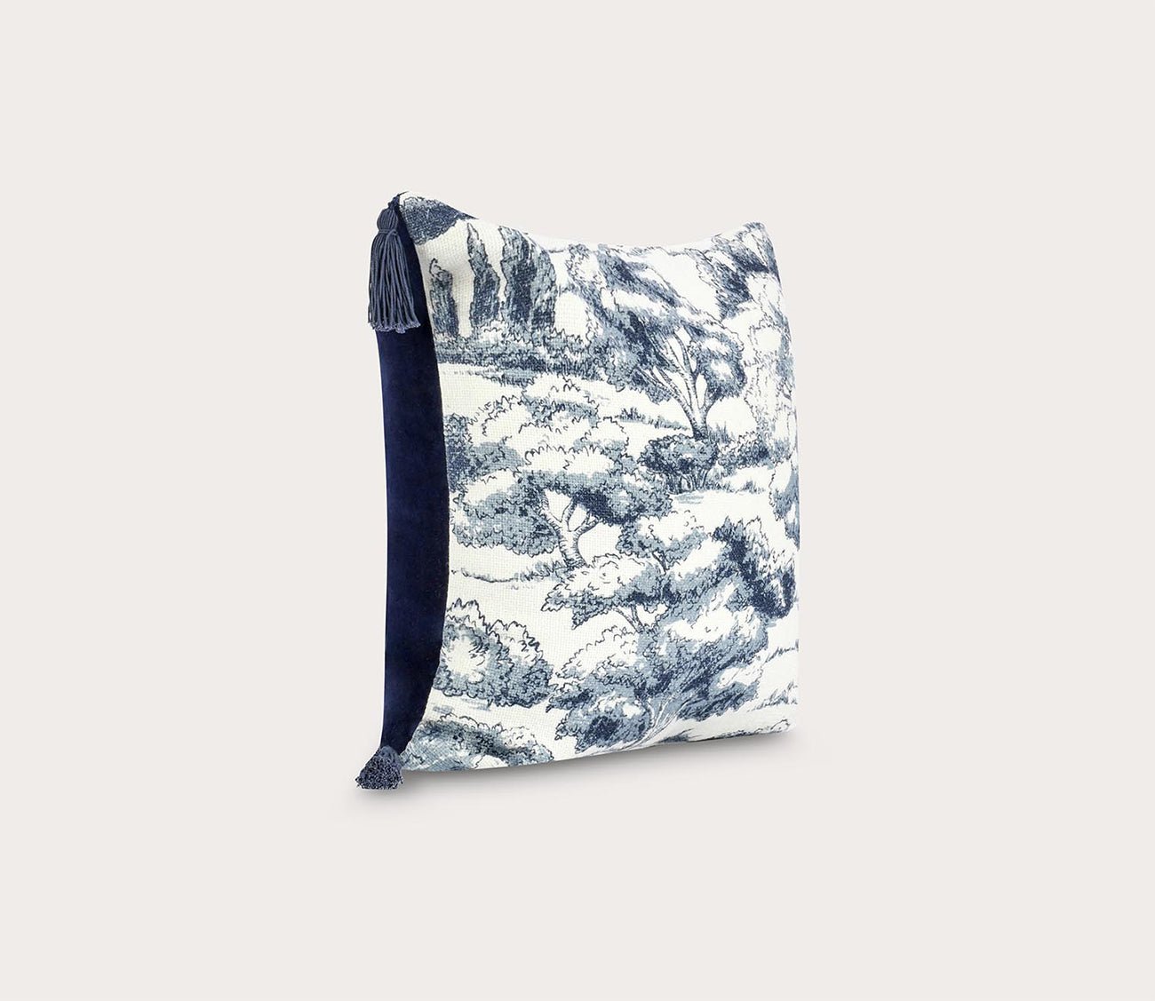 Villa by Classic Home Stonework Denim Blue Throw Pillow by Villa by Classic Home