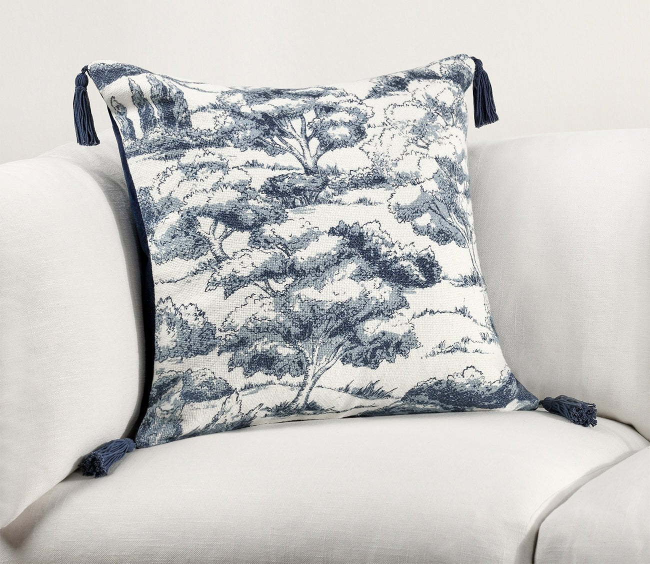 Villa by Classic Home Stonework Denim Blue Throw Pillow by Villa by Classic Home
